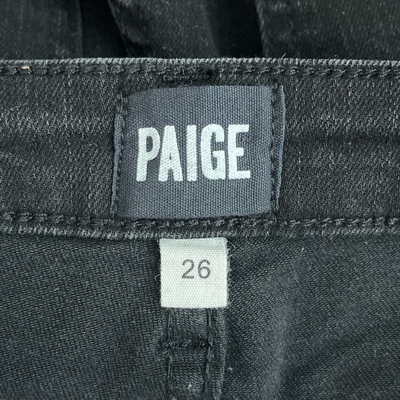 PAIGE Black Straight Leg Pearl Jeans - Picture 12 of 16